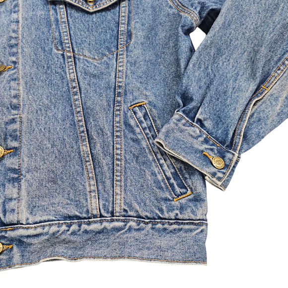 Vintage Pepe Jean Jackent Mens Medium Blue 80s Trucker Style Denim Stone Wash - Picture 5 of 16